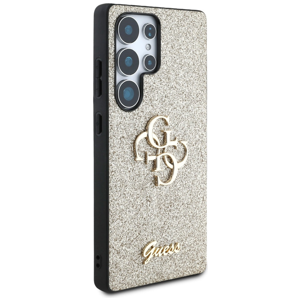 Калъф за Samsung Galaxy S25 Ultra S938, Guess, Glitter Big 4G Script, Златист