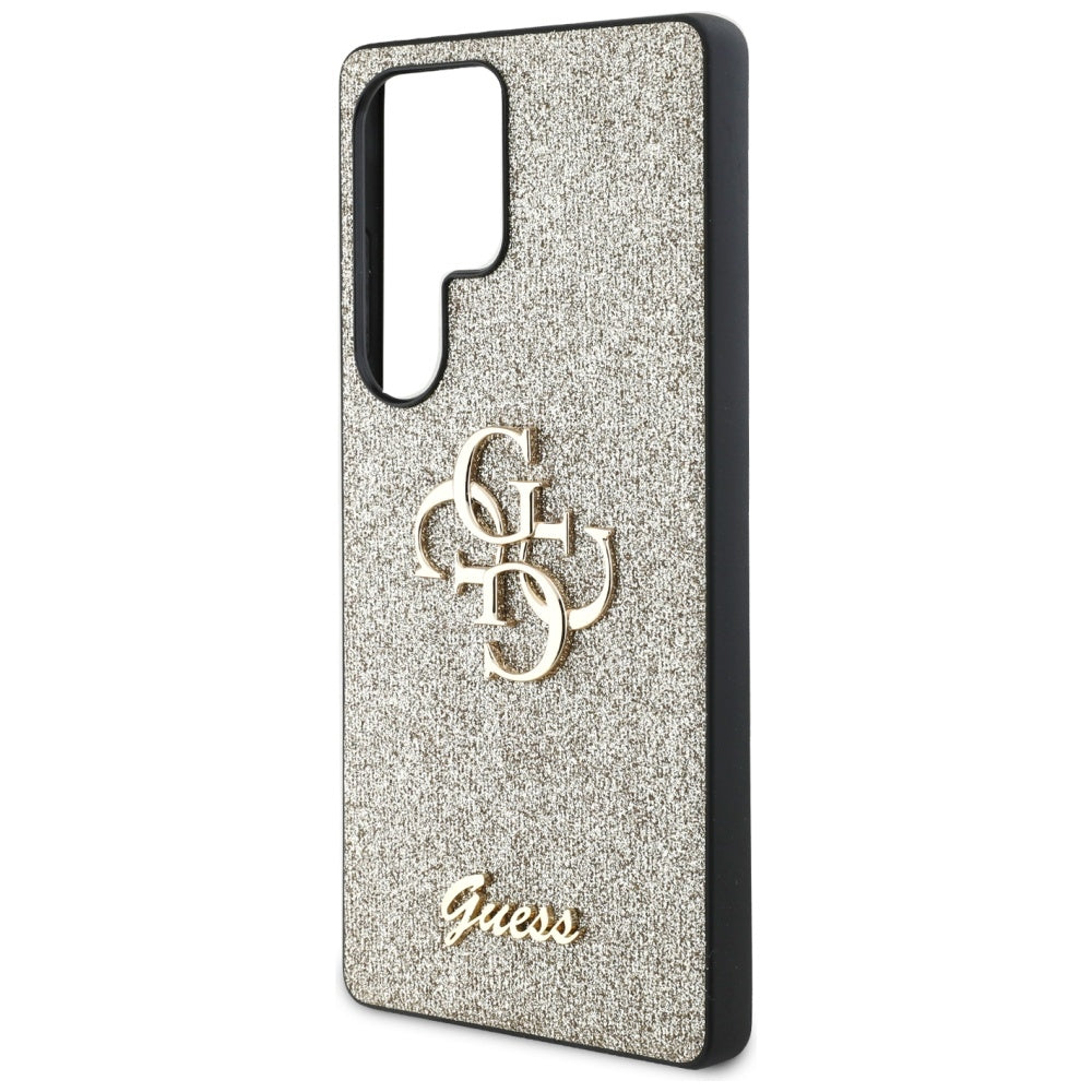 Калъф за Samsung Galaxy S25 Ultra S938, Guess, Glitter Big 4G Script, Златист