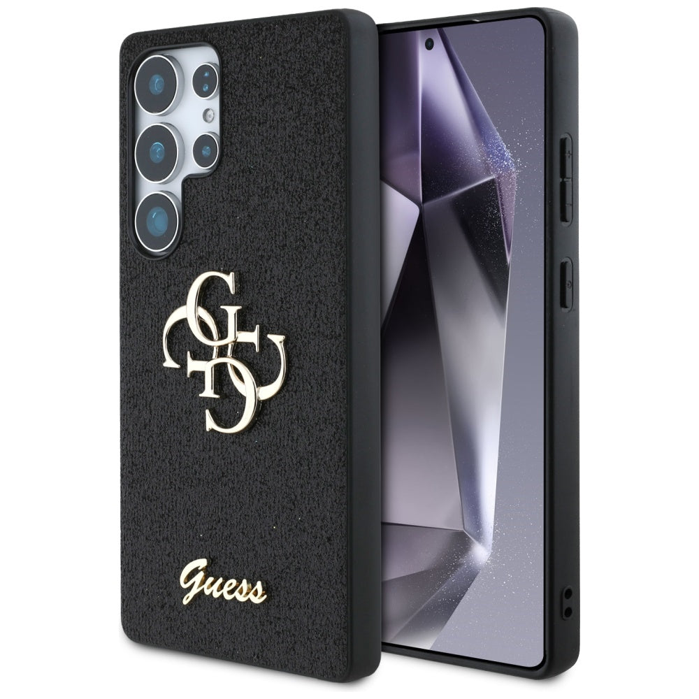 Калъф за Samsung Galaxy S25 Ultra S938, Guess, Glitter Big 4G Script, Черен