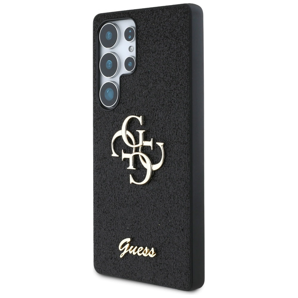 Калъф за Samsung Galaxy S25 Ultra S938, Guess, Glitter Big 4G Script, Черен