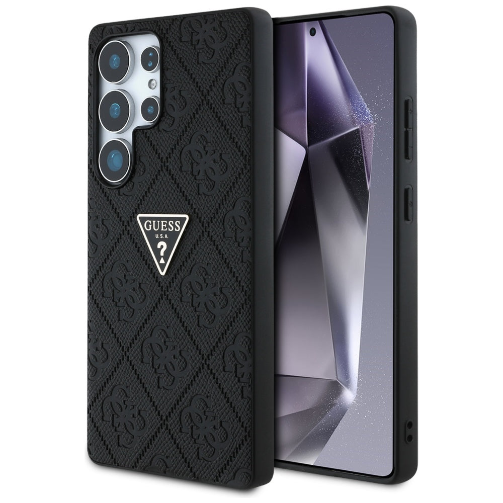 Калъф за Samsung Galaxy S25 Ultra S938, Guess, Grained Hot Stamp 4G Triangle, Черен