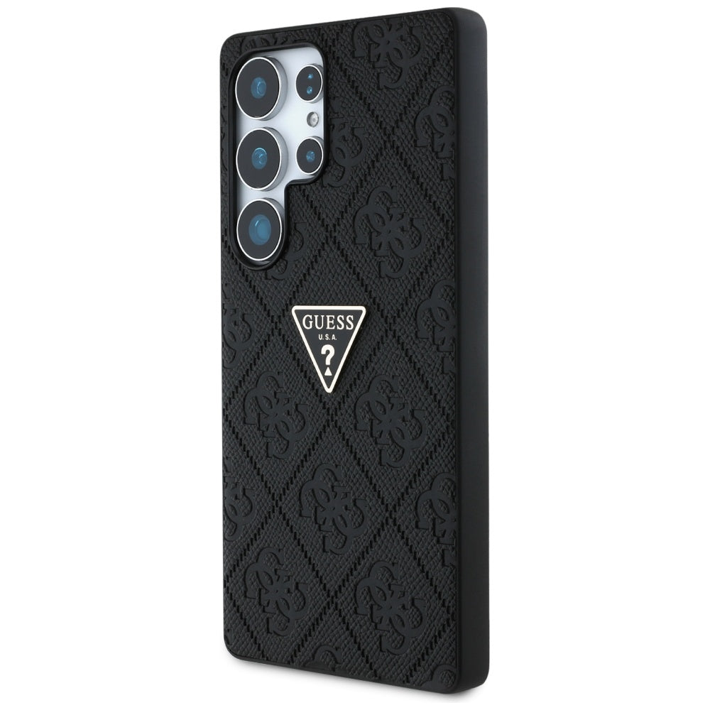 Калъф за Samsung Galaxy S25 Ultra S938, Guess, Grained Hot Stamp 4G Triangle, Черен