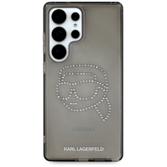 Калъф за Samsung Galaxy S25 Ultra S938, Karl Lagerfeld, IML Rhinestones Karl's Head, Черен