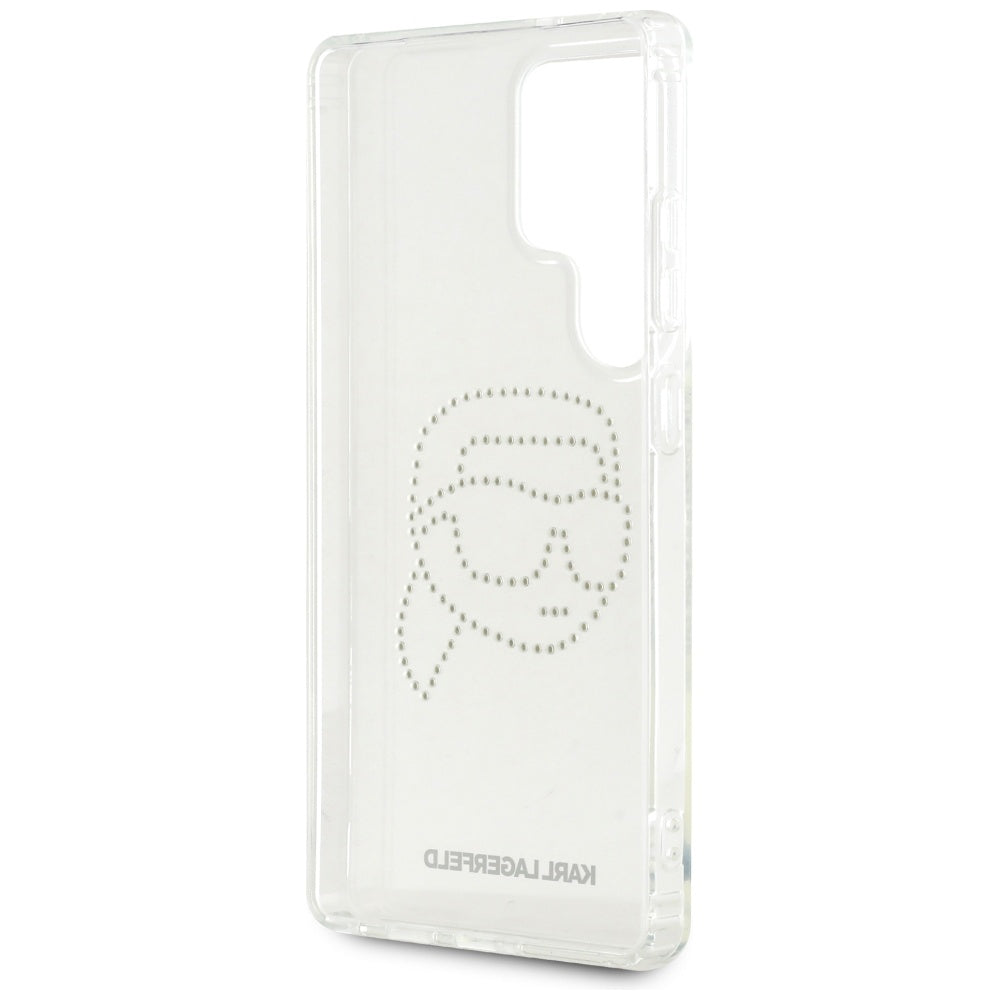 Калъф за Samsung Galaxy S25 Ultra S938, Karl Lagerfeld, IML Rhinestones Karl's Head, Прозрачен