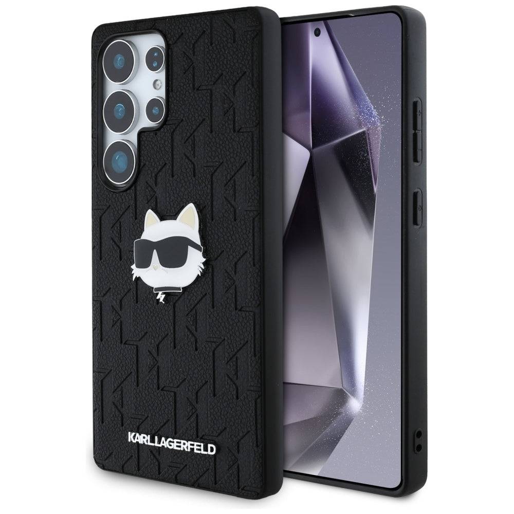 Калъф за Samsung Galaxy S25 Ultra S938, Karl Lagerfeld, Monogram Choupette's Head, Черен