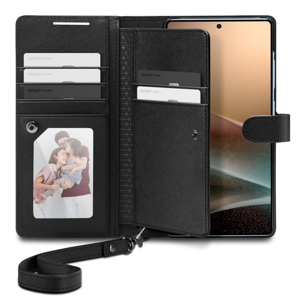 Калъф за Samsung Galaxy S25 Ultra S938, Spigen, Wallet S, Черен ACS09124