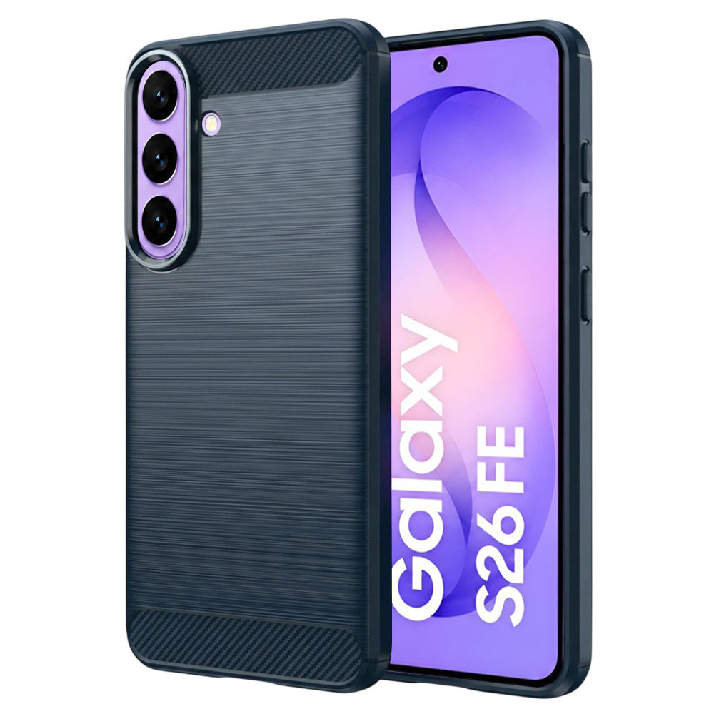 Калъф за Samsung Galaxy S26 FE S741 / S25 FE, Techsuit, Карбон, Син