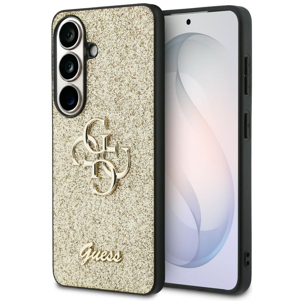 Калъф за Samsung Galaxy S26 S942, Guess, Fixed Glitter Big 4G Metal Frame, Златист