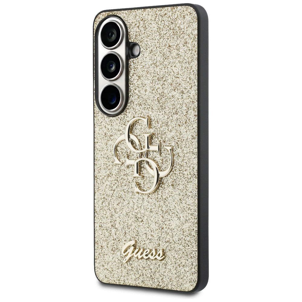 Калъф за Samsung Galaxy S26 S942, Guess, Fixed Glitter Big 4G Metal Frame, Златист