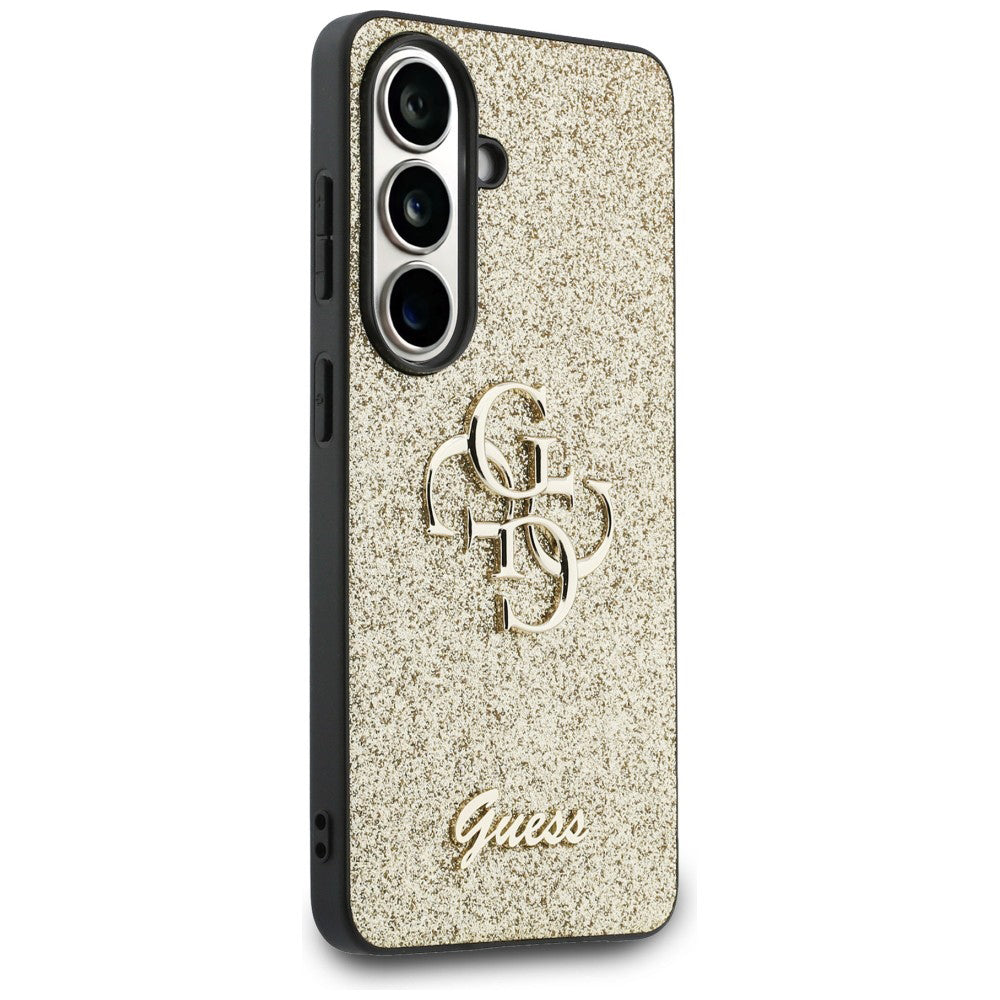 Калъф за Samsung Galaxy S26 S942, Guess, Fixed Glitter Big 4G Metal Frame, Златист