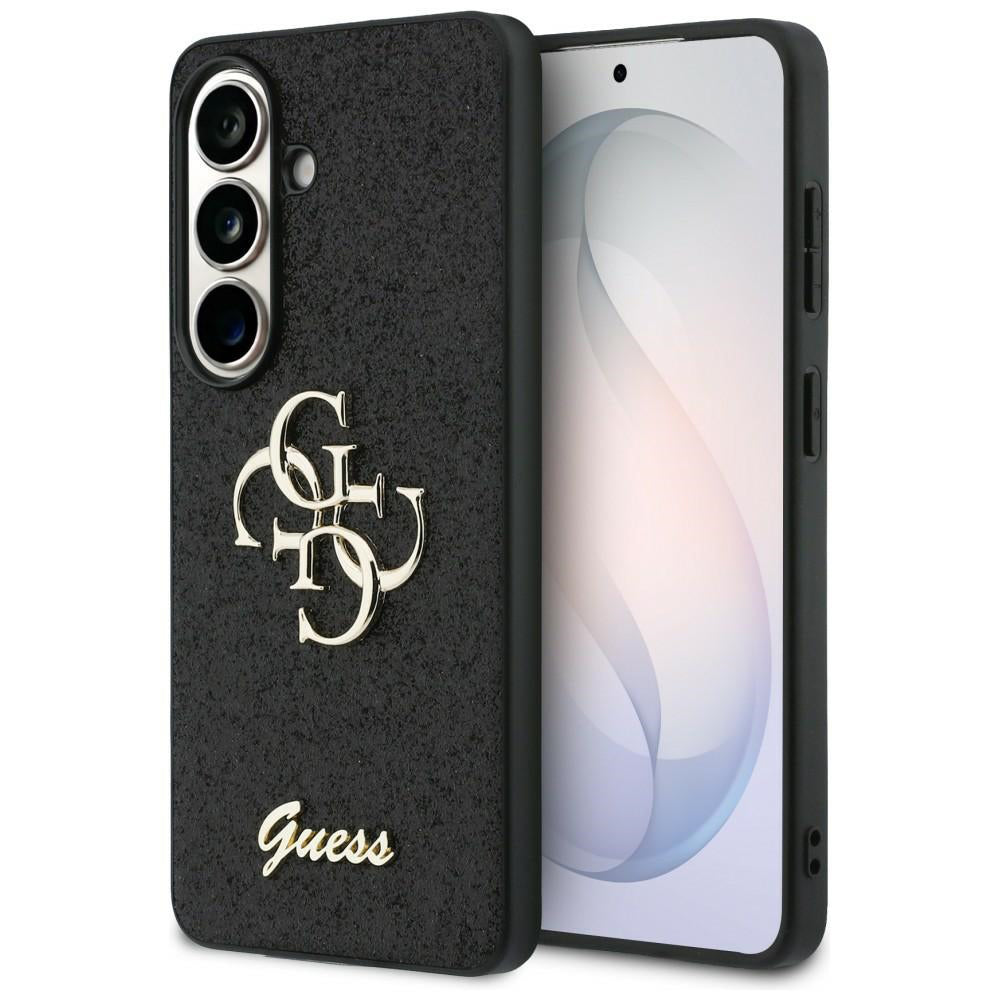Калъф за Samsung Galaxy S26 S942, Guess, Fixed Glitter Big 4G Metal Frame, Черен