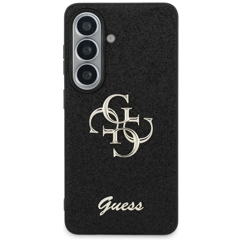 Калъф за Samsung Galaxy S26 S942, Guess, Fixed Glitter Big 4G Metal Frame, Черен