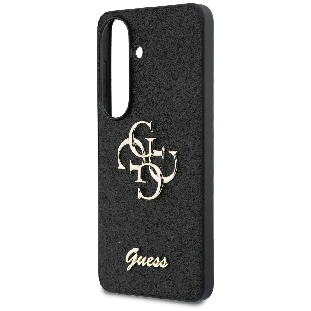 Калъф за Samsung Galaxy S26 S942, Guess, Fixed Glitter Big 4G Metal Frame, Черен