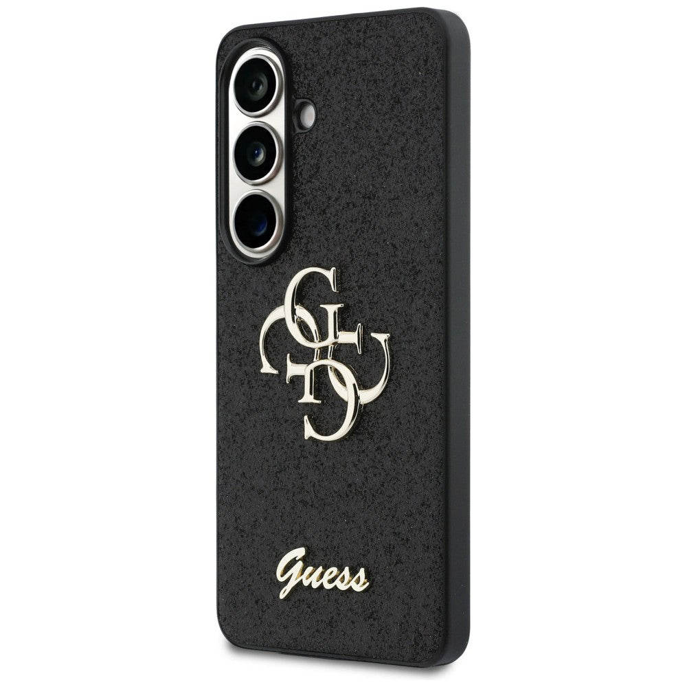 Калъф за Samsung Galaxy S26 S942, Guess, Fixed Glitter Big 4G Metal Frame, Черен