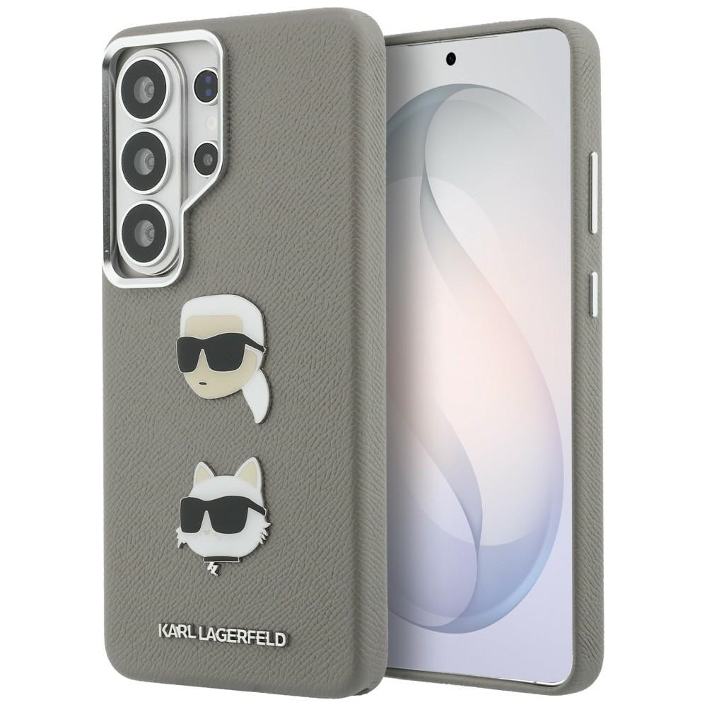Калъф за Samsung Galaxy S26 Ultra S948, Karl Lagerfeld, Saffiano Karl & Choupette's Head Pin, Сив