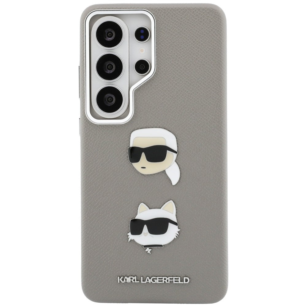 Калъф за Samsung Galaxy S26 Ultra S948, Karl Lagerfeld, Saffiano Karl & Choupette's Head Pin, Сив