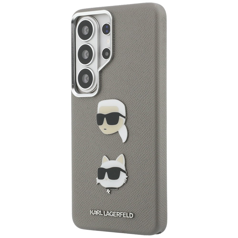 Калъф за Samsung Galaxy S26 Ultra S948, Karl Lagerfeld, Saffiano Karl & Choupette's Head Pin, Сив