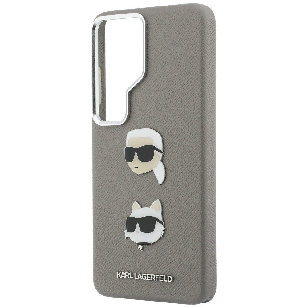 Калъф за Samsung Galaxy S26 Ultra S948, Karl Lagerfeld, Saffiano Karl & Choupette's Head Pin, Сив