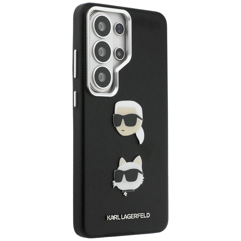 Калъф за Samsung Galaxy S26 Ultra S948, Karl Lagerfeld, Saffiano Karl & Choupette's Head Pin, Черен