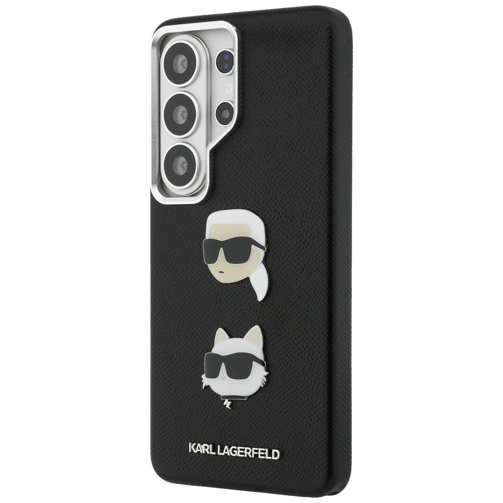 Калъф за Samsung Galaxy S26 Ultra S948, Karl Lagerfeld, Saffiano Karl & Choupette's Head Pin, Черен