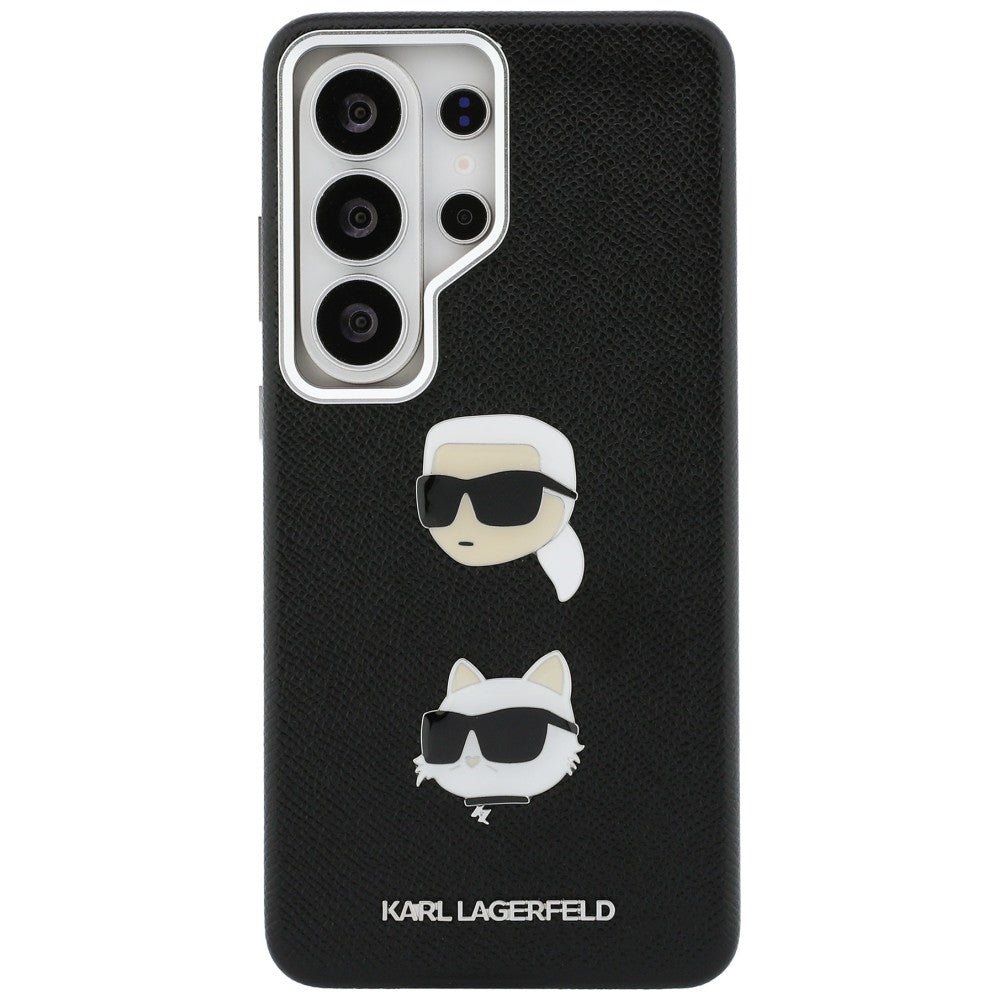 Калъф за Samsung Galaxy S26 Ultra S948, Karl Lagerfeld, Saffiano Karl & Choupette's Head Pin, Черен