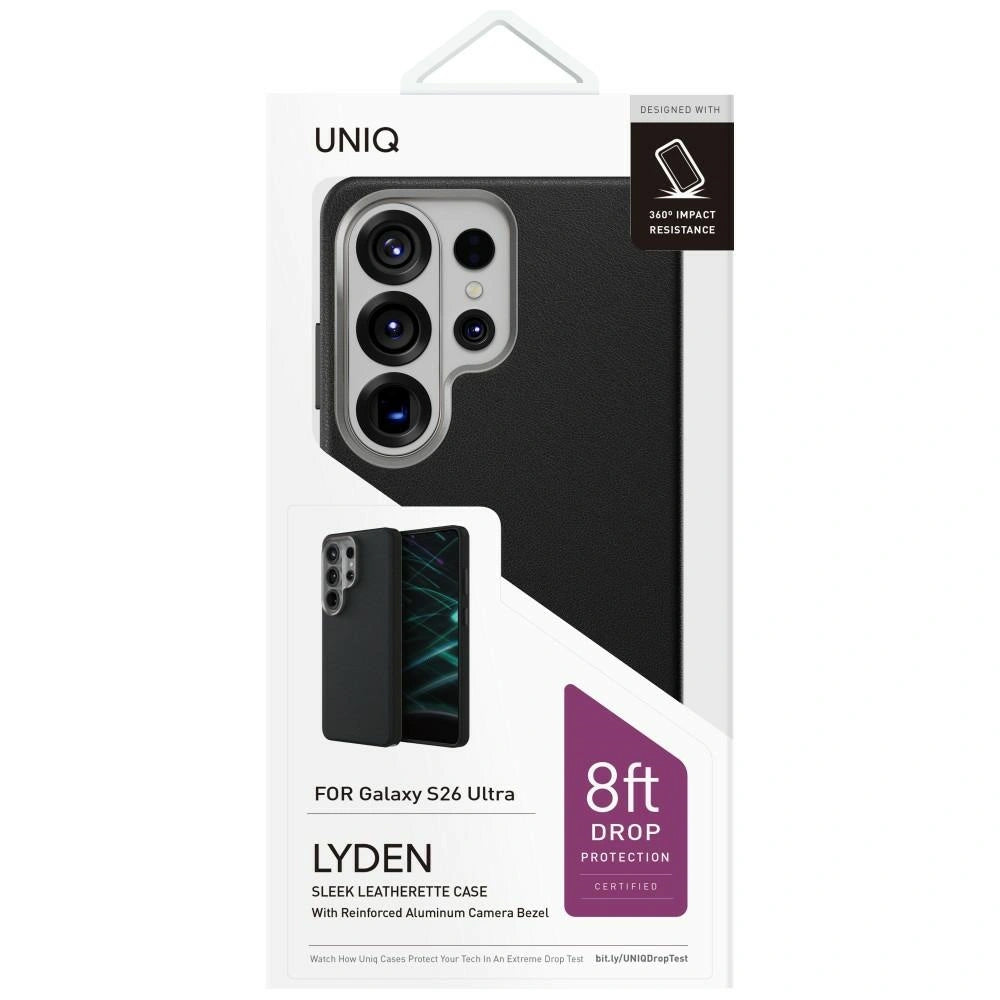 Калъф за Samsung Galaxy S26 Ultra S948, UNIQ, Lyden Leatherette, Черен