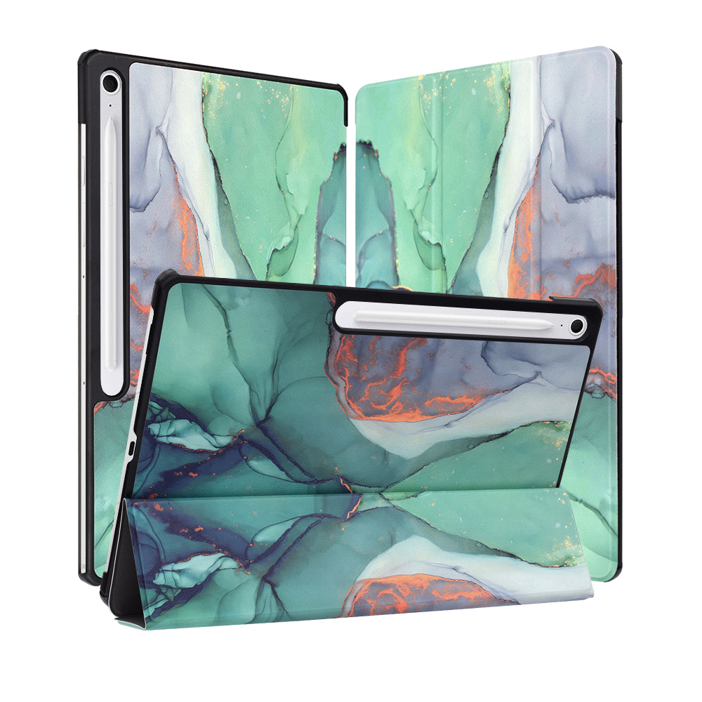 Калъф за Samsung Galaxy Tab S10 FE+, Techsuit, FoldPro Green Time, Многоцветен