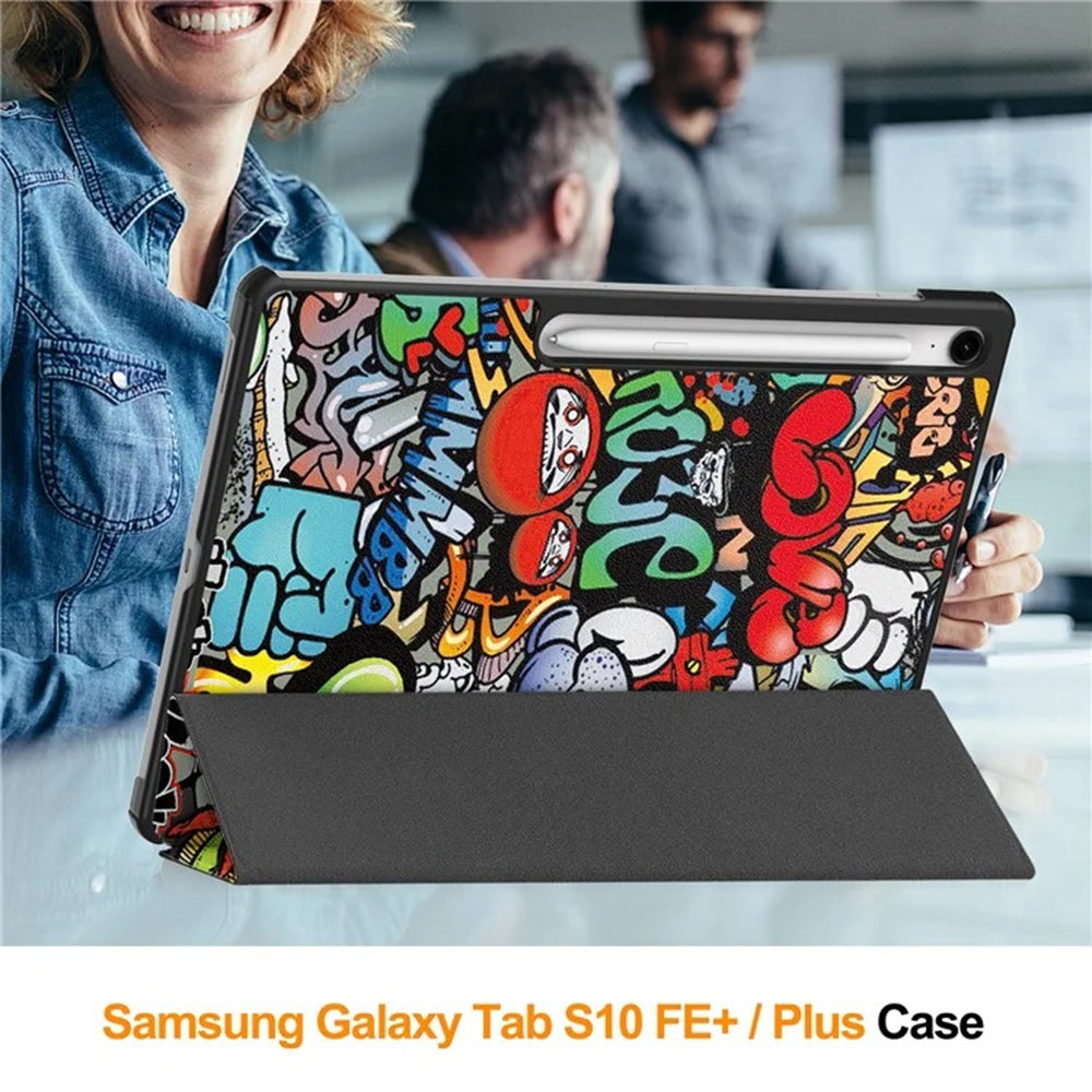 Калъф за Samsung Galaxy Tab S10 FE+, Techsuit, FoldPro Urban Vibe, Многоцветен