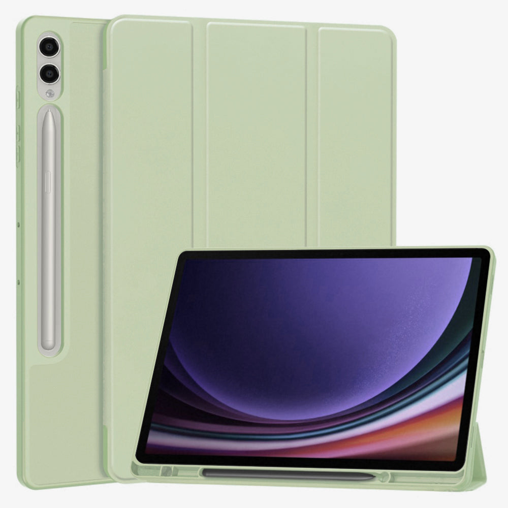 Калъф за Samsung Galaxy Tab S10+ / Tab S9 FE+ / Tab S9+, Techsuit, Flex Trifold, Зелен Матча