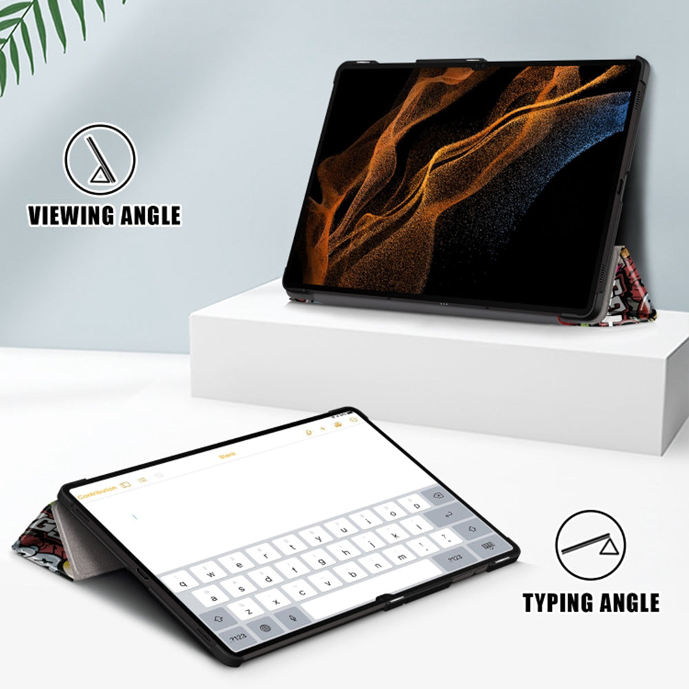 Калъф за Samsung Galaxy Tab S8 Ultra, Techsuit, FoldPro Urban Vibe, Многоцветен