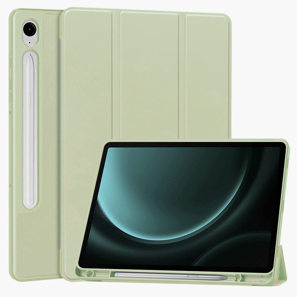 Калъф за Samsung Galaxy Tab S9 FE / Tab S9 / Tab S10 FE, Techsuit, Flex Trifold, Зелен Матча
