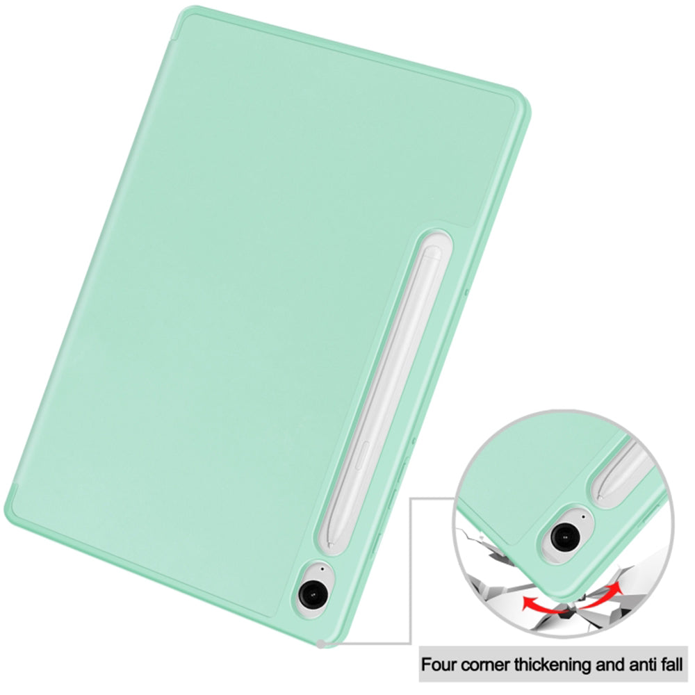 Калъф за Samsung Galaxy Tab S9 FE / Tab S9 / Tab S10 FE, Techsuit, Flex Trifold, Зелен Матча