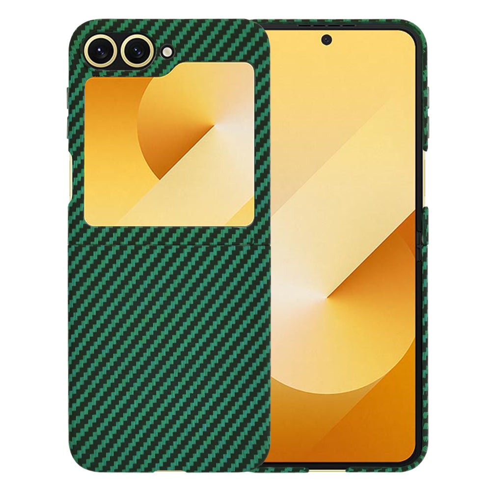Калъф за Samsung Galaxy Z Flip7 FE F761 / Z Flip6 F741, Techsuit, Carbonite FiberShell, Зелен
