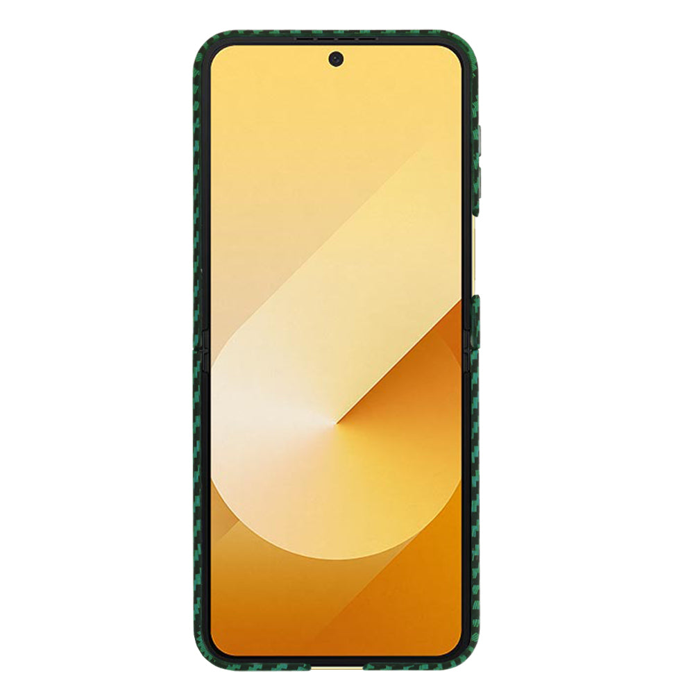 Калъф за Samsung Galaxy Z Flip7 FE F761 / Z Flip6 F741, Techsuit, Carbonite FiberShell, Зелен