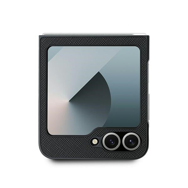 Калъф за Samsung Galaxy Z Flip7 FE F761 / Z Flip6 F741, Karl Lagerfeld, Saffiano Karl & Choupette Metal, Черен