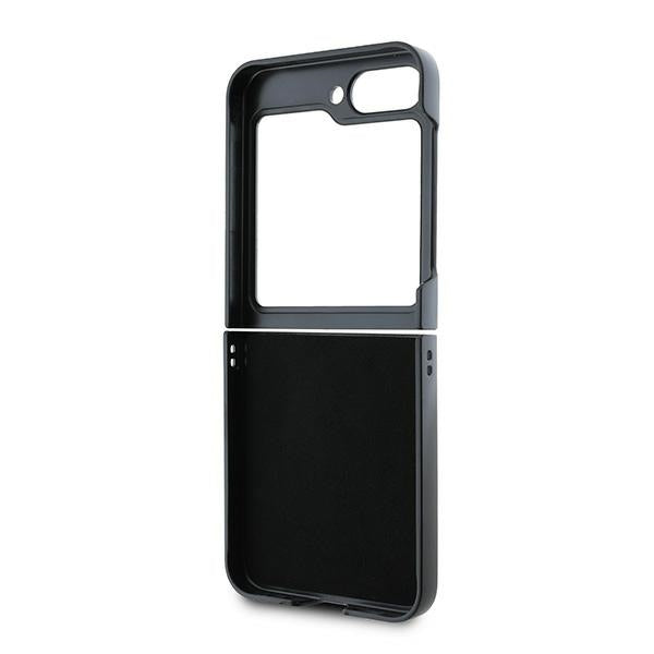 Калъф за Samsung Galaxy Z Flip7 FE F761 / Z Flip6 F741, Karl Lagerfeld, Saffiano Karl & Choupette Metal, Черен
