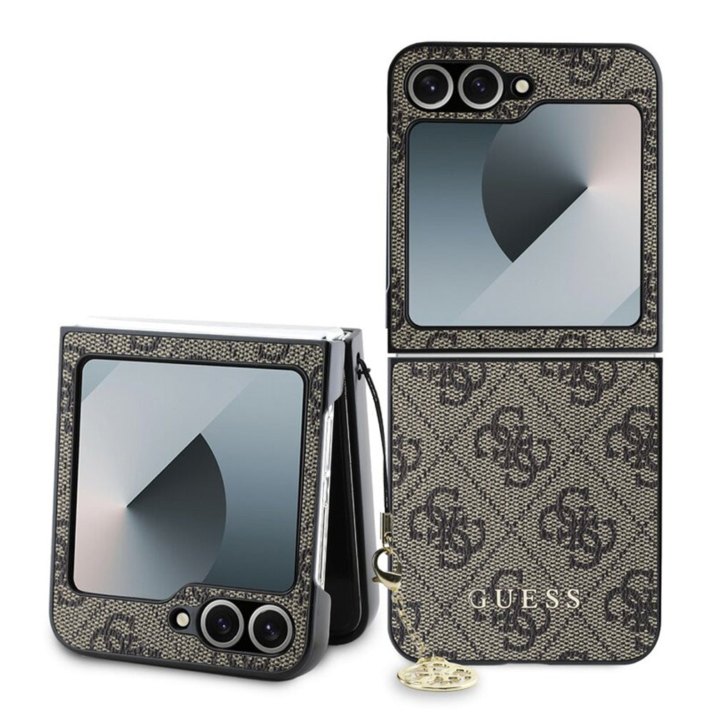 Калъф за Samsung Galaxy Z Flip7 FE F761 / Z Flip6 F741, Guess, 4G Charm, Кафяв