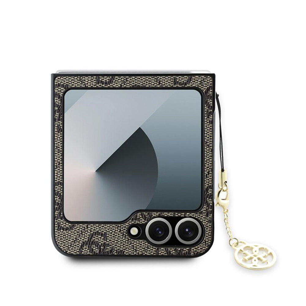 Калъф за Samsung Galaxy Z Flip7 FE F761 / Z Flip6 F741, Guess, 4G Charm, Кафяв