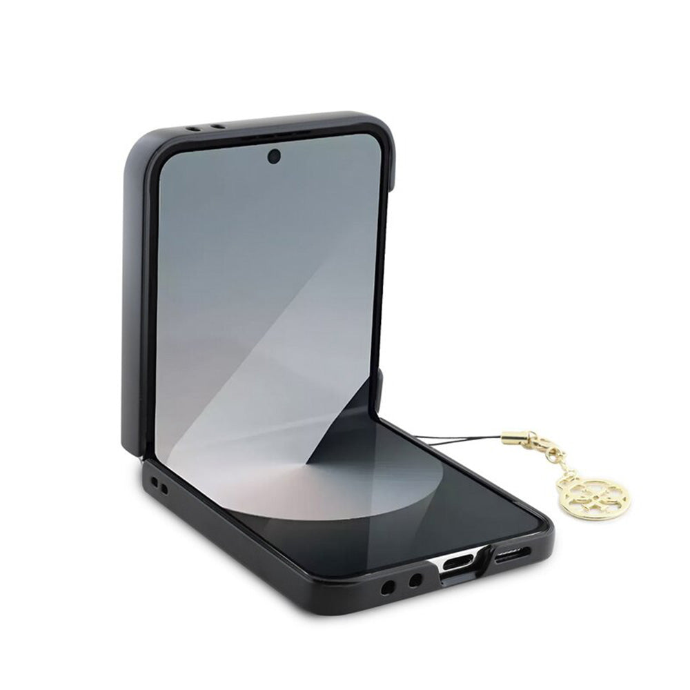 Калъф за Samsung Galaxy Z Flip7 FE F761 / Z Flip6 F741, Guess, 4G Charm, Кафяв