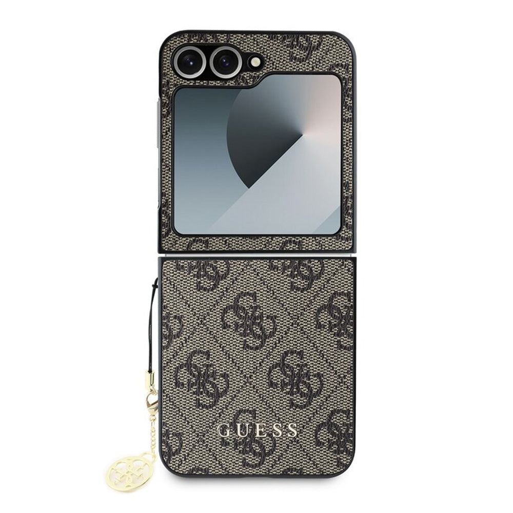 Калъф за Samsung Galaxy Z Flip7 FE F761 / Z Flip6 F741, Guess, 4G Charm, Кафяв