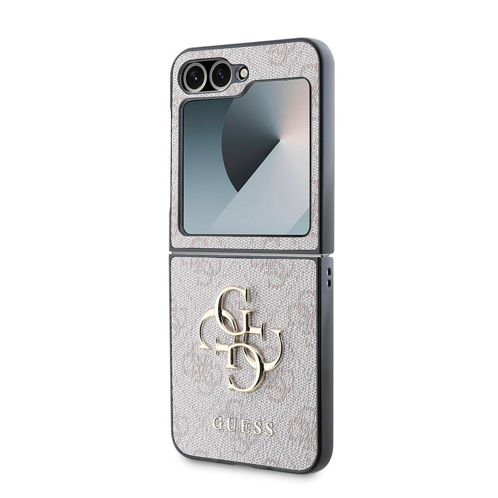 Case for Samsung Galaxy Z Flip7 FE F761 / Z Flip6 F741, Guess, 4G Metal Logo, Black