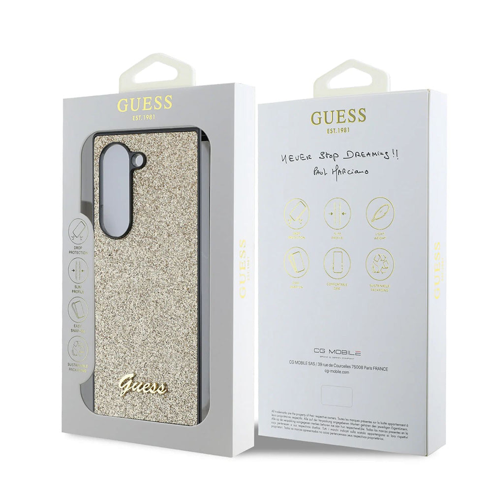 Калъф за Samsung Galaxy Z Fold6 F956, Guess, Glitter Script, Златист
