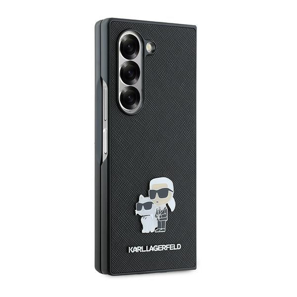 Калъф за Samsung Galaxy Z Fold6 F956, Karl Lagerfeld, Saffiano Karl & Choupette Metal, Черен