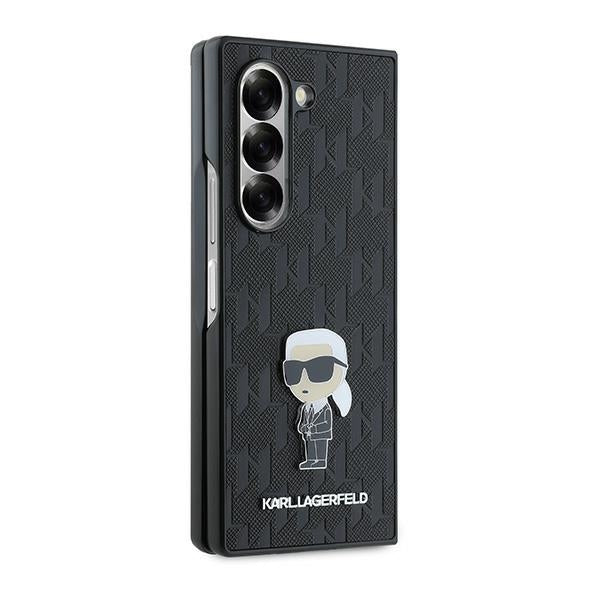 Калъф за Samsung Galaxy Z Fold6 F956, Karl Lagerfeld, Saffiano Monogram Ikonik, Черен