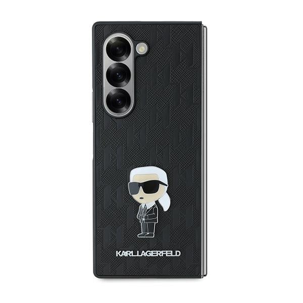 Калъф за Samsung Galaxy Z Fold6 F956, Karl Lagerfeld, Saffiano Monogram Ikonik, Черен