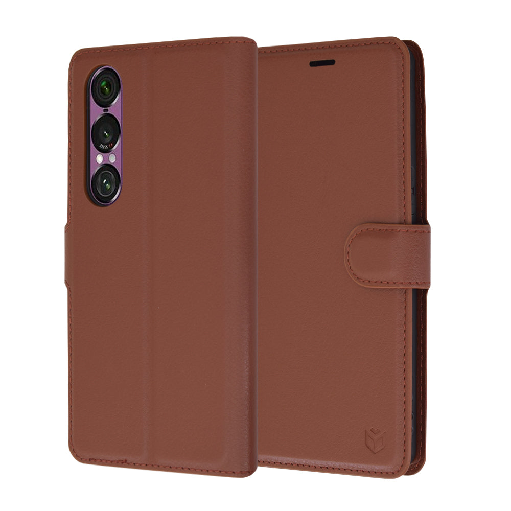 Калъф за Sony Xperia 1 VI, Techsuit, Leather Folio, Кафяв