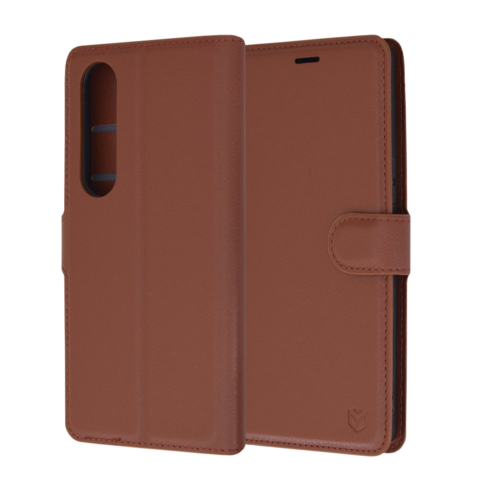 Калъф за Sony Xperia 1 VI, Techsuit, Leather Folio, Кафяв