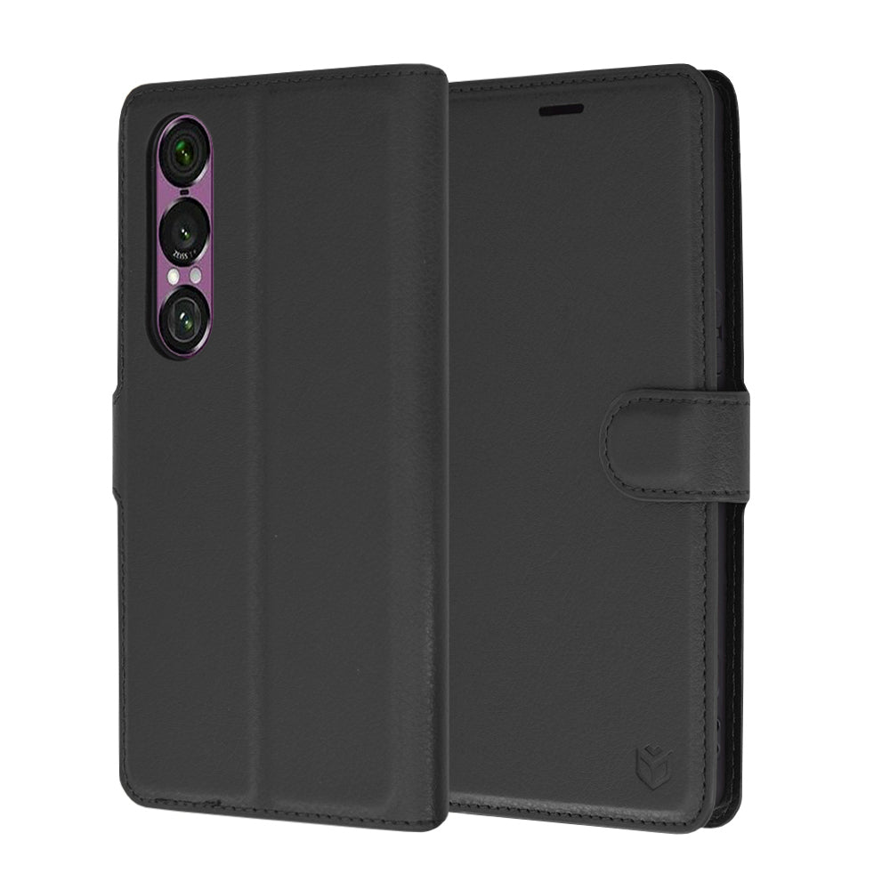 Калъф за Sony Xperia 1 VI, Techsuit, Leather Folio, Черен