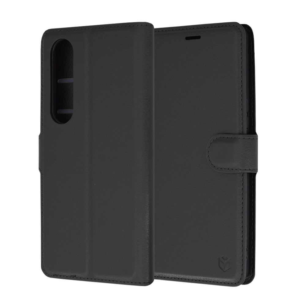Калъф за Sony Xperia 1 VI, Techsuit, Leather Folio, Черен