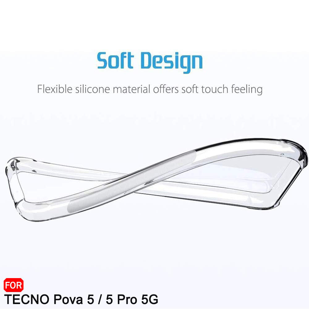 Калъф за Tecno Pova 5 Pro, Techsuit, противоударен прозрачен, прозрачен